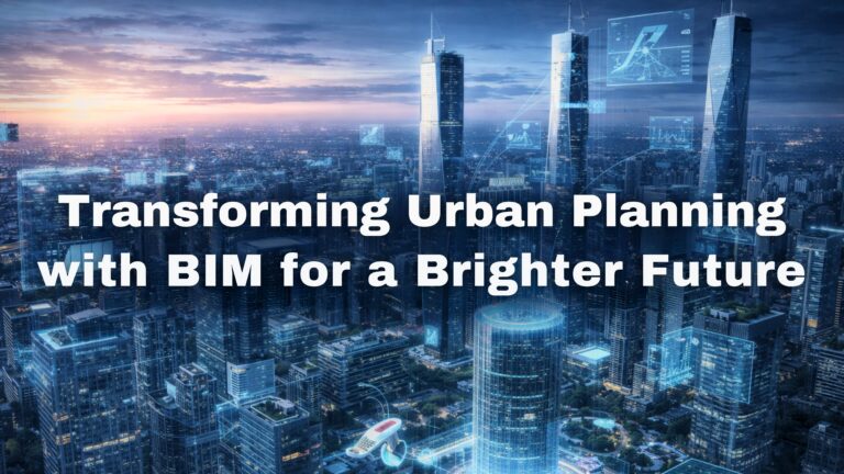 Digital twin–enabled city skyline illustrating BIM-driven urban planning and sustainable urban growth.